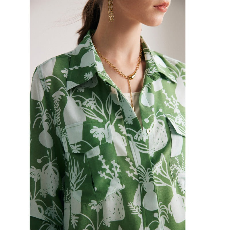 Floral Pure Women's Silk Blouse