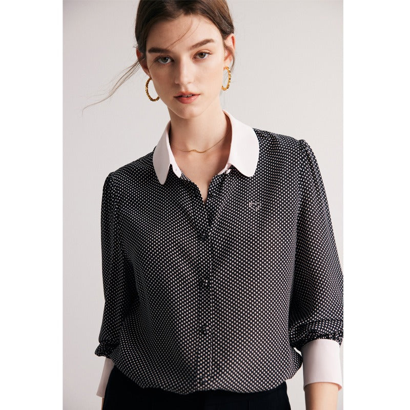 Polka Dots Women's Silk Blouse