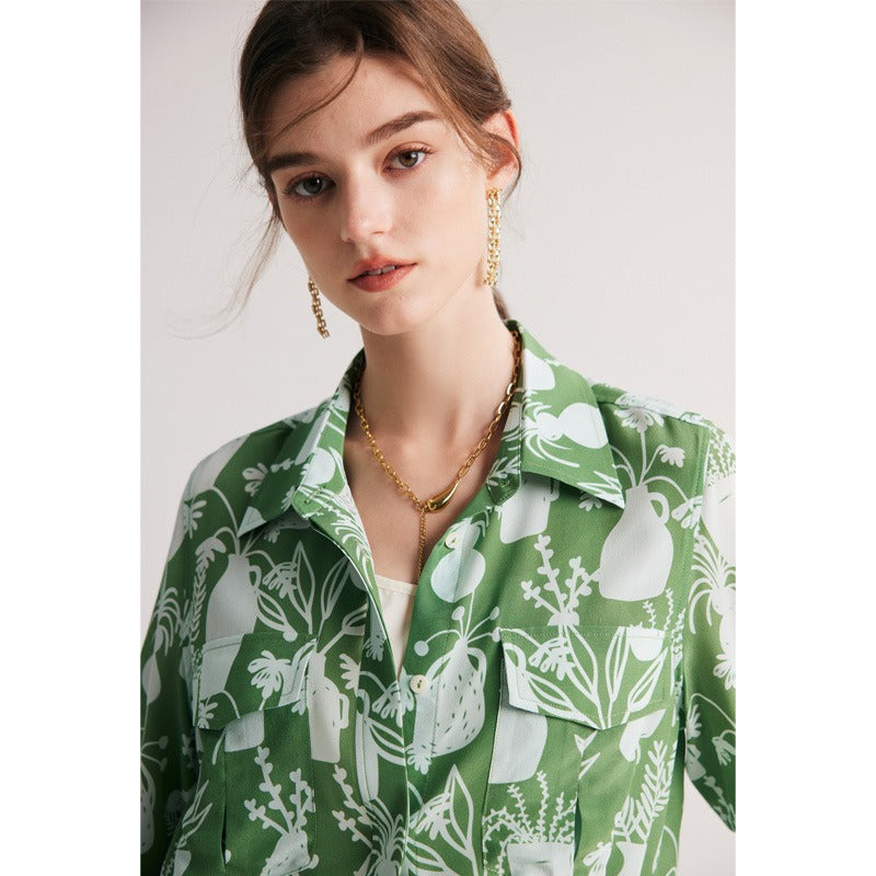 Floral Pure Women's Silk Blouse