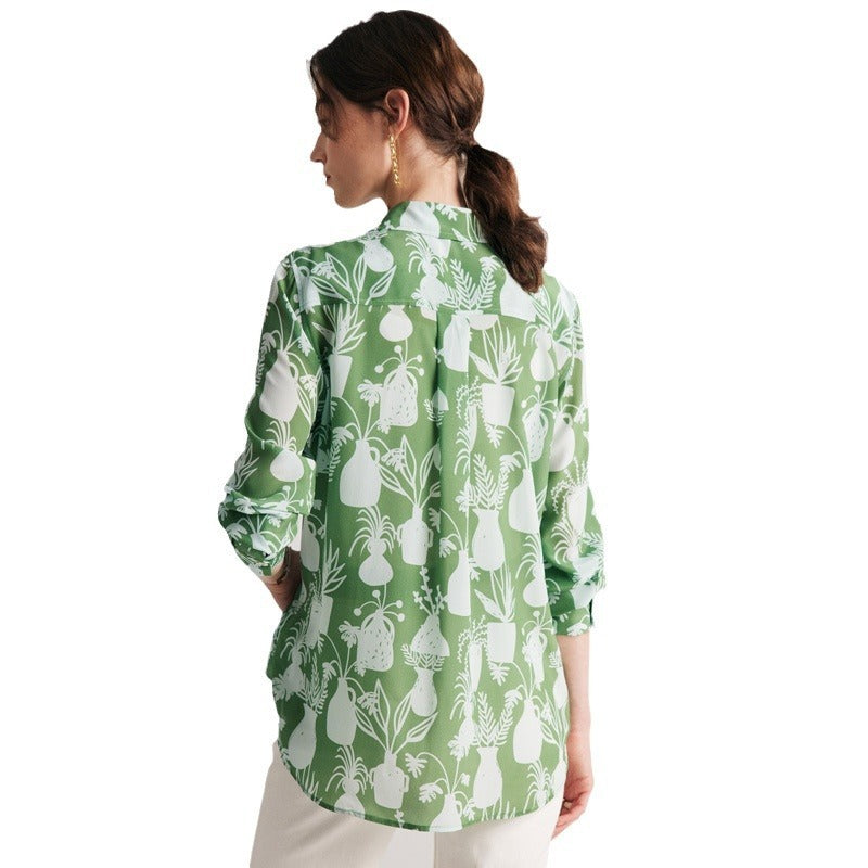 Floral Pure Women's Silk Blouse