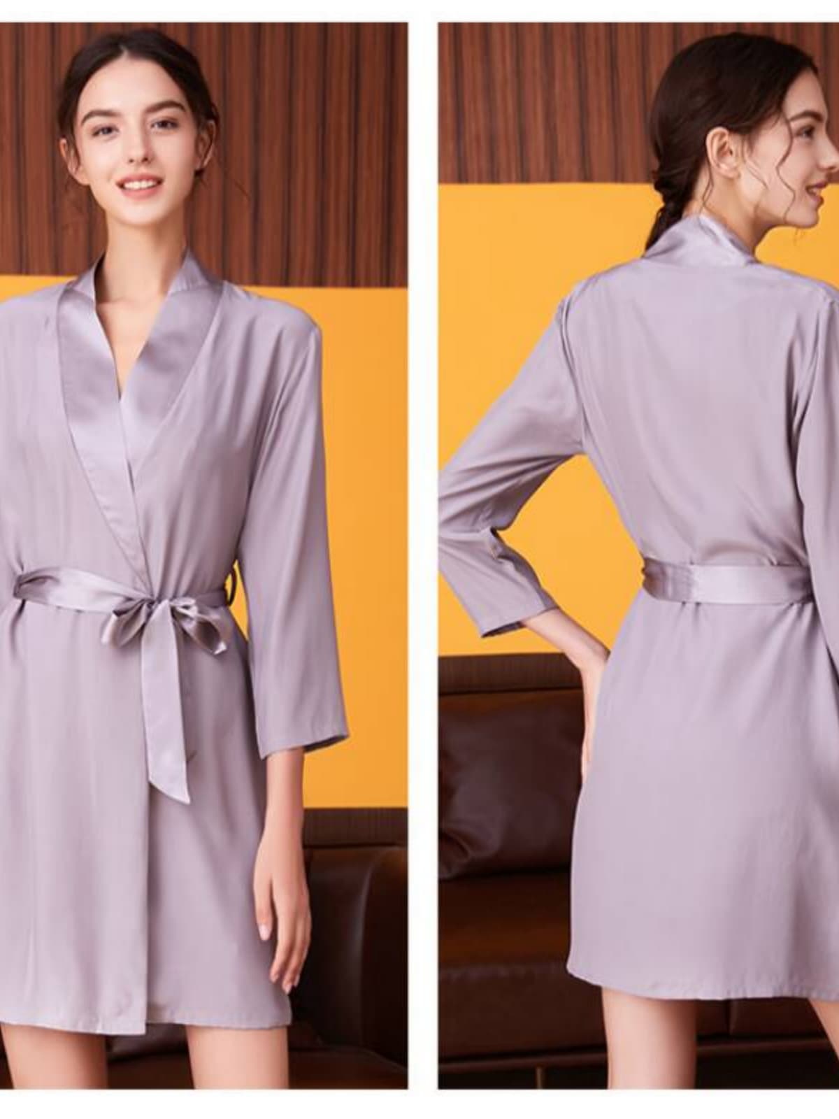 Pure Silk Nightgown Robe 2-piece Set