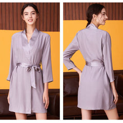 Pure Silk Nightgown Robe 2-piece Set