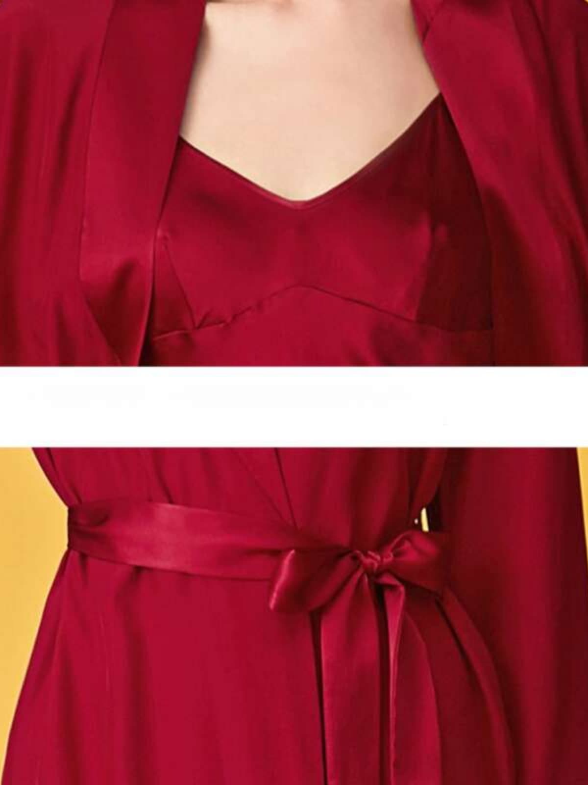 Pure Silk Nightgown Robe 2-piece Set