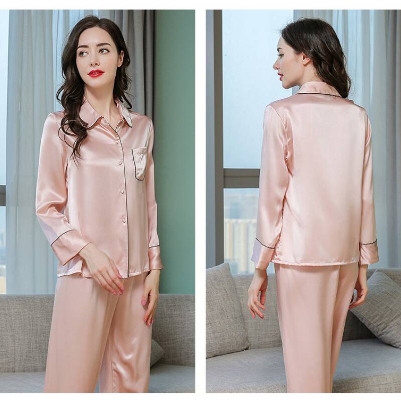 Long Sleeves Pure Silk Pajama Set